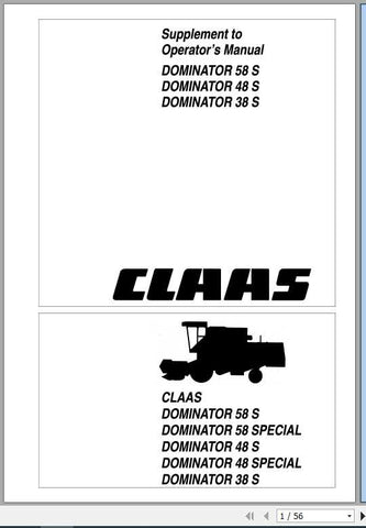 Unlock the full potential of your CLAAS DOMINATOR 58S, 48S, and 38S with our comprehensive Operator’s Manual in PDF format. This essential guide provides detailed instructions and insights to ensure optimal performance and maintenance of your combine