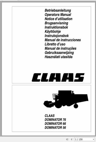 Discover the essential CLAAS DOMINATOR 76-56 Operator’s Manual, now available in a convenient PDF format. This comprehensive guide is designed to enhance your understanding