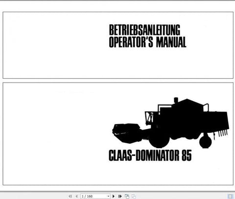 Discover the essential CLAAS DOMINATOR 85 Operator’s Manual, now available in a convenient PDF format. This comprehensive guide is designed to enhance your understanding