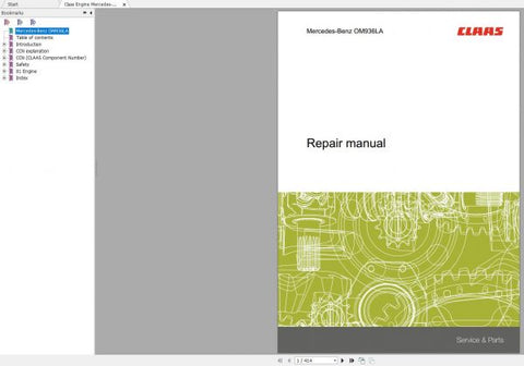 Unlock the full potential of your CLAAS engine with the comprehensive Mercedes-Benz OM936LA Repair Manual. This PDF file is meticulously designed to provide you with detailed insights and step-by-step instructions for effective maintenance and repair, ensuring your engine operates at peak performance.
