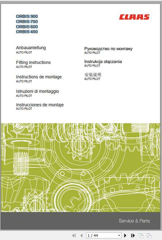 Enhance your CLAAS forage harvester's efficiency with our comprehensive Auto Pilot Fitting Instruction Manual, available in a convenient PDF format. This detailed guide provides step-by-step instructions to ensure a seamless installation process