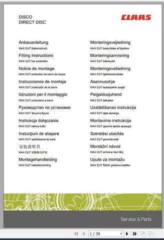 Discover the essential CLAAS Forage Harvesters Disco Fitting Instruction Manual, now available in a convenient PDF format. This comprehensive guide is designed to streamline the fitting process, ensuring that your forage harvester operates at peak efficiency