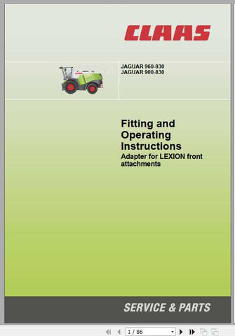Enhance your CLAAS Forage Harvester experience with the comprehensive Fitting Instruction Manual for the JAGUAR 830-980. This PDF file is designed to provide you with clear, step-by-step guidance, ensuring that you can efficiently install and maintain your equipment with confidence.

