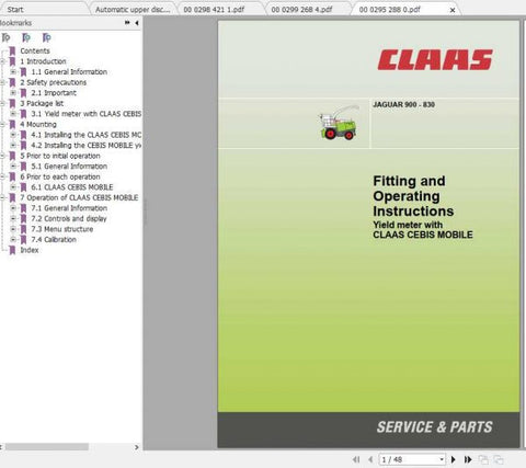 Introducing the CLAAS Forage Harvesters JAGUAR 900 – 830 Fitting Instruction Manual, a comprehensive PDF guide designed to enhance your operational efficiency. This manual provides detailed fitting instructions tailored specifically for the JAGUAR 900 and 830 models, ensuring that you can maximize the performance of your forage harvester with ease.
