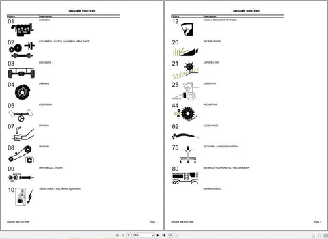 Enhance the efficiency and longevity of your CLAAS Forage Harvester with the comprehensive Spare Parts Catalogue Manual for the JAGUAR 980-930 models. This PDF file is an essential resource for operators and technicians, providing detailed diagrams, part numbers, and specifications to ensure you can easily identify and order the right components. With this manual at your fingertips, you can streamline maintenance, reduce downtime, and keep your equipment running at peak