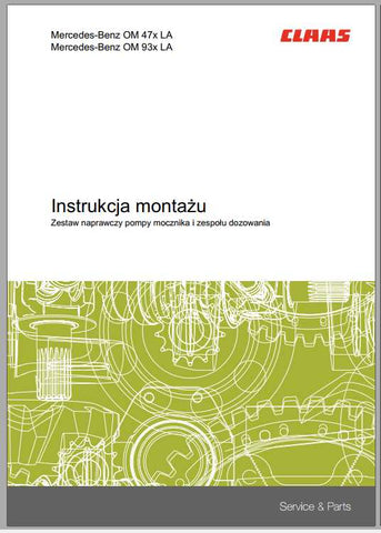 Enhance your CLAAS forage harvester's performance with the comprehensive Mercedes-Benz OM 47X LA and OM 93X LA fitting instruction manual. This PDF file is meticulously designed to provide you with step-by-step guidance, ensuring a seamless installation process for your machinery.
