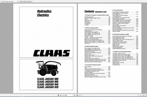 Unlock the full potential of your CLAAS Forage Harvester with the comprehensive Hydraulics & Electrics Systems Manual for models JAGUAR 880, 860, 840, and 820. This PDF file is an essential resource for operators and technicians, providing detailed insights into the hydraulic and electrical systems that power these high-performance machines