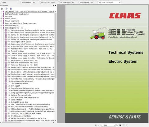 Unlock the full potential of your CLAAS Forage Harvester with the comprehensive Technical Systems Manual for the Jaguar 900-830 Profistar-Speedstar models. This PDF file is an essential resource for operators and technicians, providing