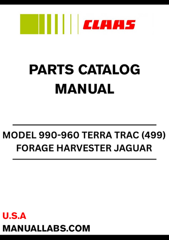 Discover the comprehensive CLAAS Forage Harvester Jaguar 990-960 Terra Trac Parts Catalogue Manual, designed specifically for serial numbers 49900130 to 49999999. This essential resource provides detailed diagrams and part numbers, ensuring you can easily identify and order the correct components for your harvester.