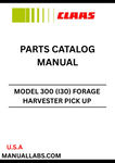 Discover the essential CLAAS Forage Harvester Pick Up 300 (I30) Parts Catalogue Manual, designed specifically for serial numbers I3001001 to I3009999. This comprehensive guide provides detailed information on all parts, ensuring you have the right components for optimal performance and maintenance of your forage harvester.