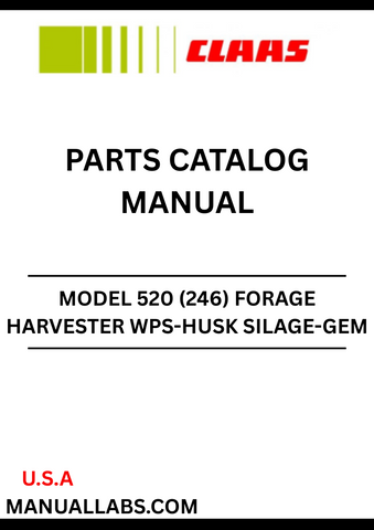 Discover the essential CLAAS Forage Harvester WPS-Husk Silage-GEM 520 Parts Catalogue Manual, designed specifically for serial numbers 42601410 to 42609999. This comprehensive guide provides detailed information on all parts, ensuring you have the right components for optimal performance and maintenance of your forage harvester.