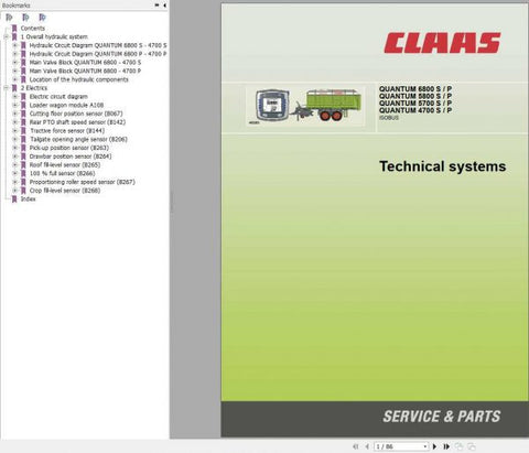 Discover the comprehensive CLAAS Forage Wagons Quantum 4700 S P – 6800 S P Technical Systems Manual, available in a convenient PDF format. This essential resource is designed for operators and technicians, providing in-depth insights into the advanced features and functionalities of these high-performance forage wagons