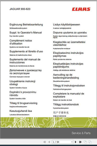 Enhance your operational efficiency with the CLAAS JAGUAR 900-820 Operator’s Manual, available in a convenient PDF format. This comprehensive guide is designed to provide you with essential information and insights to maximize the performance of your forage 