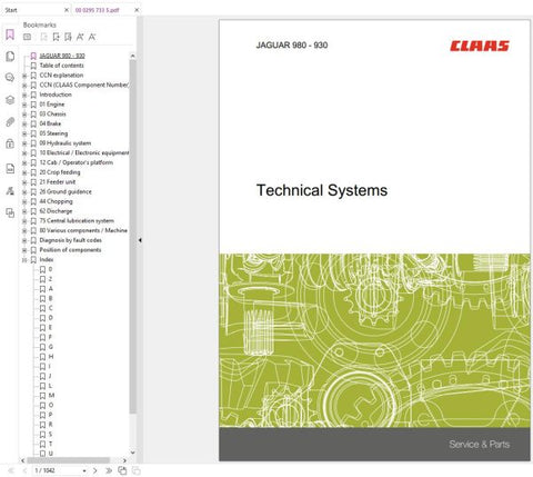 Unlock the full potential of your CLAAS JAGUAR 980-930 with our comprehensive Technical Repair Operators Schematics Manual. This PDF file is an essential resource 