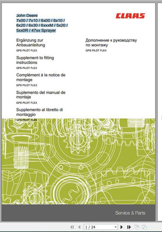 Discover the ultimate resource for your CLAAS and John Deere machinery with our comprehensive Fitting Instruction Manual. This PDF file is specifically designed for models 7×00, 7×10, 6×00-6×30, 5×20, and 5XX0R, providing you with detailed guidance to ensure optimal performance and maintenance of your equipment.
