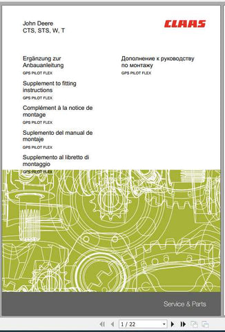 Enhance your agricultural efficiency with the CLAAS John Deere CTS STS W T Fitting Instruction Manual, available in a convenient PDF format. This comprehensive guide is designed to provide you with step-by-step instructions for optimal fitting and maintenance of your equipment, ensuring you get the most out of your investment.
