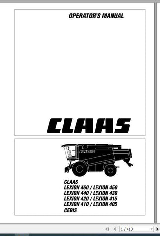 Unlock the full potential of your CLAAS LEXION 460 with the comprehensive 405 CEBIS Operator’s Manual, now available in a convenient PDF format. This essential guide provides detailed insights into the operation and maintenance of your combine harvester