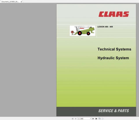 Discover the essential CLAAS LEXION 480-405 Hydraulic & Electric System Manual, now available in a convenient PDF format. This comprehensive guide is designed to provide you with in-depth knowledge of the hydraulic and electrical systems of your LEXION combine harvester, ensuring optimal performance and maintenance.
