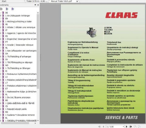 Enhance your farming efficiency with the CLAAS LEXION, TUCANO, MEGA, and MEDION Operator’s Manual in PDF format. This comprehensive guide is designed to provide