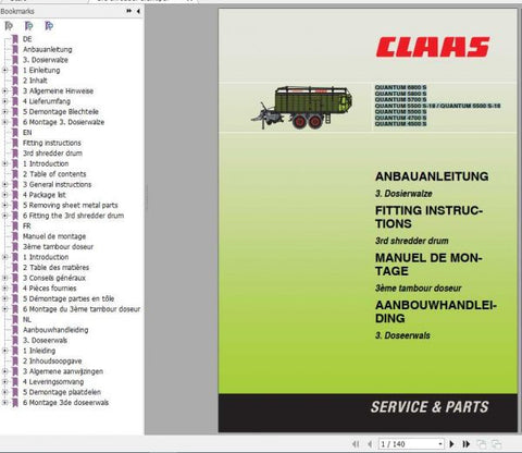 Discover the essential CLAAS Loader Wagons Quantum 6800 S – 4500 S Fitting Instruction Manual, now available in a convenient PDF format. This comprehensive guide is designed to ensure that you can easily and effectively assemble and maintain your loader wagon, maximizing its performance and longevity.
