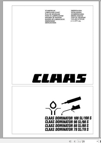 Enhance the performance and longevity of your CLAAS machinery with the CLAAS Lubrication Chart Operator’s Manual. This comprehensive PDF file provides essential lubrication