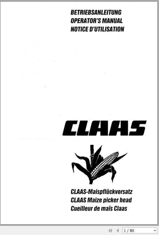 Enhance your operational efficiency with the CLAAS Maize Picker Head Operator’s Manual, available in a convenient PDF format. This comprehensive guide is designed to provide