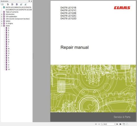 Discover the ultimate resource for maintaining and repairing your CLAAS MAN Engine D4276 LE121B to D4276 LE122D with our comprehensive PDF Repair Manual. This digital guide is meticulously designed to provide you with detailed instructions, diagrams, and troubleshooting tips, ensuring that you can keep your engine running smoothly and efficiently.