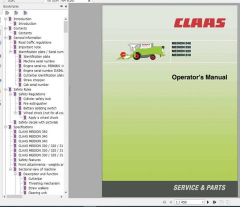 Unlock the full potential of your CLAAS MEDION 340-310 with our comprehensive Operator’s Manual in PDF format. This essential guide provides detailed instructions and insights, ensuring you operate your machine efficiently and safely.