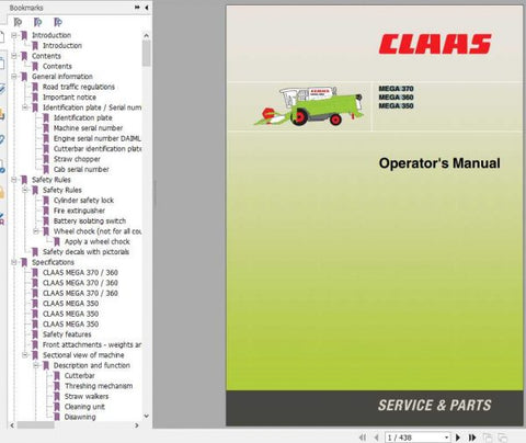 Discover the essential CLAAS MEGA 370 – 350 Operator’s Manual, now available in a convenient PDF format. This comprehensive guide is designed to enhance your understanding