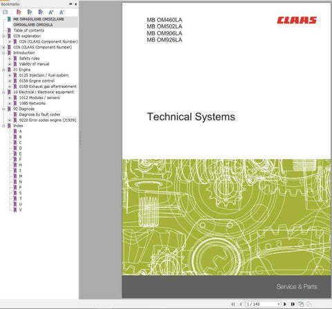 Unlock the full potential of your CLAAS machinery with the comprehensive Technical Systems Manual for the Mercedes-Benz Engines OM460LA, OM502LA, OM906LA, and OM926LA. This PDF file is an essential resource for operators and technicians, providing