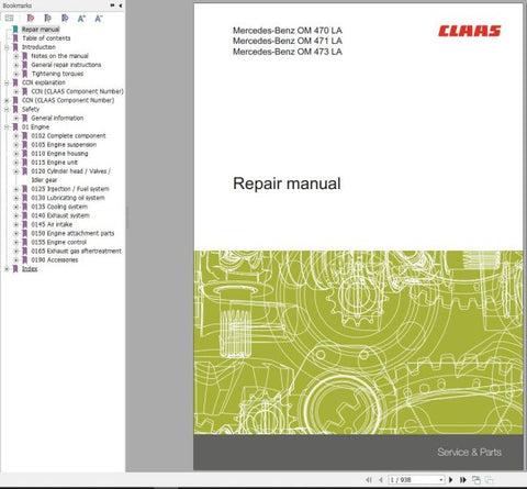 Unlock the full potential of your CLAAS machinery with the comprehensive Mercedes-Benz Engine OM470LA, OM471LA, and OM473LA Repair Manual. This PDF file is meticulously designed to provide you with detailed insights and step-by-step instructions for effective