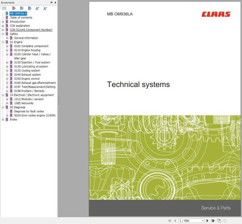 Discover the comprehensive CLAAS Mercedes-Benz Engine OM936LA Technical Systems Manual, a must-have resource for professionals and enthusiasts alike. This PDF file provides in-depth technical information, ensuring you have all the necessary details at your fingertips to maintain and troubleshoot your engine effectively.