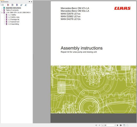 Discover the essential CLAAS Mercedes-Benz Engine OM and MAN 00 0303 023 1 Assembly Instructions Manual, now available in a convenient PDF format. This comprehensive guide is designed to provide you with step-by-step instructions, ensuring that you can assemble and maintain your engine with confidence and precision.
