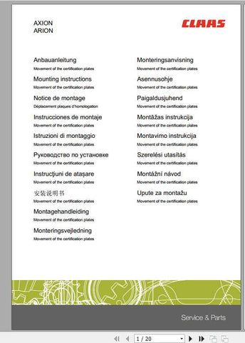 Enhance your CLAAS experience with the comprehensive Miscellaneous Axion Arion Fitting Instruction Manual, available in a convenient PDF format. This essential guide provides detailed instructions and insights to ensure proper fitting and maintenance of your equipment, maximizing its performance and longevity.
