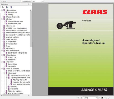 Enhance your mowing experience with the CLAAS Mowers Corto 250 Operator’s Manual, now