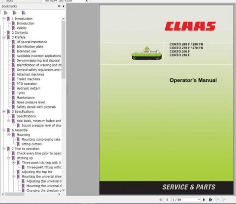 Enhance your mowing efficiency with the CLAAS Mowers Corto Operator’s Manual, designed specifically for models 290F, 290FN, 270F, 270FN, 250F, and 210F. This comprehensive