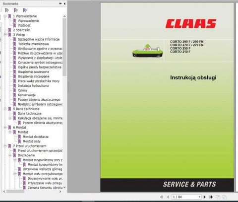 Discover the essential CLAAS Mowers Operator’s Manual for models CORTO 290F, 290FN, 270F, 270FN, 250F, and 210F. This comprehensive PDF file is designed to provide you with all the necessary information to operate and maintain your mower