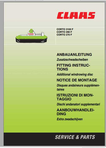 Enhance your mowing experience with the CLAAS Mowers Corto 3100 F and 3200 F Fitting Instruction Manual. This comprehensive PDF file provides clear, step-by-step guidance to ensure proper installation and maintenance of your mowers, maximizing their performance and longevity