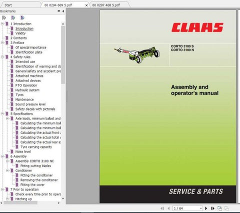 Enhance your mowing experience with the CLAAS Mowers Corto 3100 S and 3100 N Operator’s Manual, now available in a convenient PDF format. This comprehensive guide is designed
