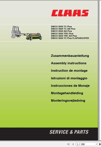 Ensure your CLAAS Mower operates at peak performance with the comprehensive DISCO 3050 Assembly Instruction Manual. This PDF file provides clear, step-by-