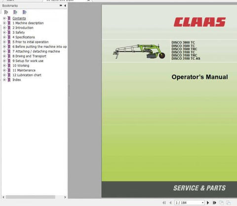 Discover the comprehensive CLAAS Mowers DISCO 3900 TC and DISCO 3100 TC Operator’s Manual, now available in a convenient PDF format. This essential guide provides detailed instructions