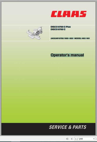 Discover the essential CLAAS Mowers DISCO 8700 C Plus and DISCO 8700 C Operator’s Manual, now available in a convenient PDF format. This comprehensive guide 