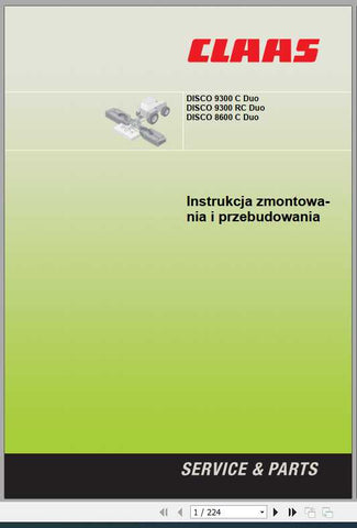 Enhance your CLAAS mower's performance with the comprehensive Conversion Instructions Manual for the DISCO 9300C DUO, DISCO 9300RC DUO, and DISCO 8600C DUO