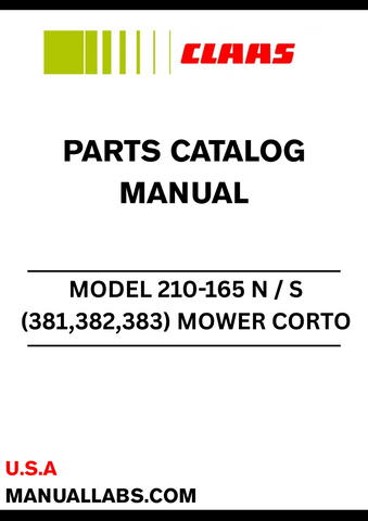 Discover the essential CLAAS Mower Corto 210-165 N/S Parts Catalogue Manual, designed specifically for serial numbers 38200001 to 38299999. This comprehensive guide provides detailed information on all parts, ensuring you have the right components for maintenance and repairs.