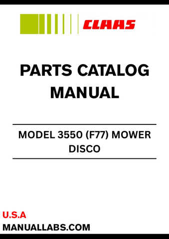 Enhance your CLAAS MOWER DISCO 3550 (F77) experience with our comprehensive Parts Catalogue Manual, specifically designed for serial numbers F7700001 to F7709999. This manual is an essential resource for anyone looking to maintain or repair their mower, ensuring you have access to the correct parts and specifications.