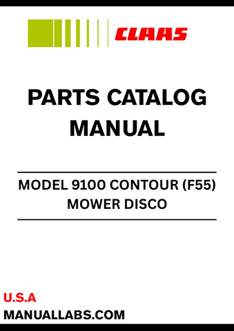 Discover the essential CLAAS Mower Disco 9100 Contour (F55) Parts Catalogue Manual, specifically designed for serial numbers F5501000 to F5509999. This comprehensive manual serves as your go-to resource for identifying and sourcing the right parts for your mower, ensuring optimal performance and longevity.