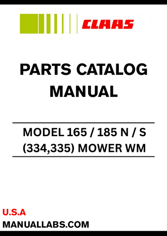 Discover the essential CLAAS MOWER WM 165 / 185 N / S Parts Catalogue Manual, specifically designed for serial numbers 33401001 to 33499999. This comprehensive guide provides detailed diagrams and part numbers, ensuring you have the right components for your mower at your fingertips.