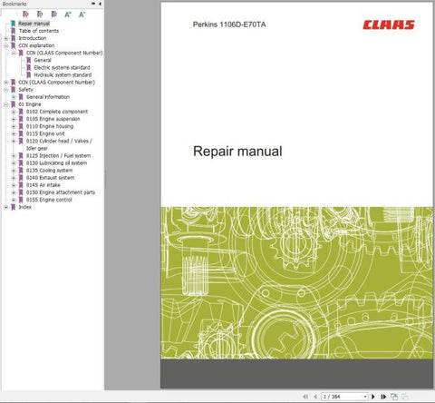 Discover the ultimate resource for maintaining and repairing your CLAAS Perkins Engine 1106D-E70TA with our comprehensive PDF Repair Manual. This digital guide is designed to provide