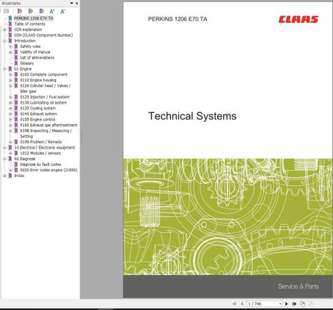 Discover the comprehensive CLAAS Perkins Engine 1206 E70 TA Technical Systems Manual, now available in a convenient PDF format. This essential resource is designed for professionals and enthusiasts alike, providing in-depth technical information to optimize the performance and maintenance of your engine.