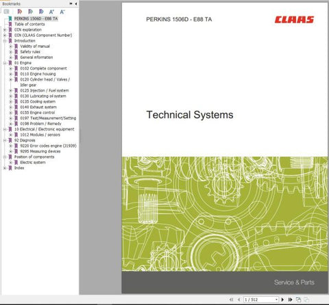Unlock the full potential of your CLAAS Perkins Engine 1506D with our comprehensive Technical Systems Manual. This PDF file is meticulously designed to provide you